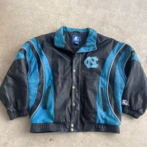 Rare 1990s Leather Starter University of North Carolina Rams Jacket size L
